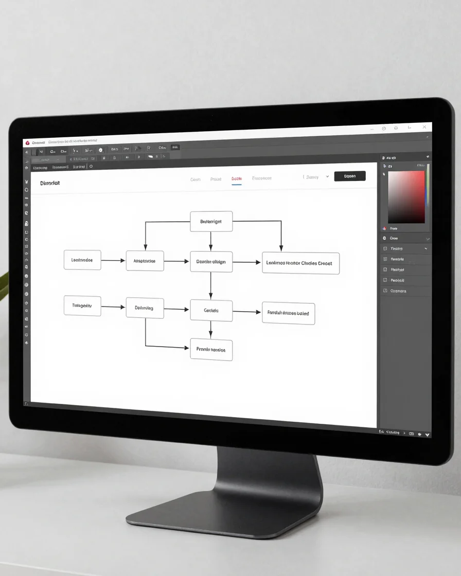 Annotated UI workflow diagram of a clean web tool on a screen, br